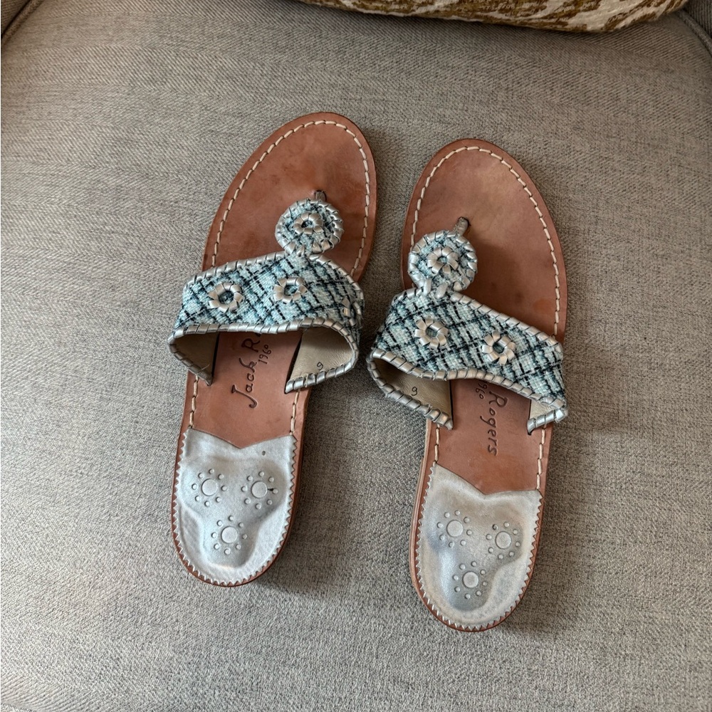 Jack Rogers Women's Blue and White Sandals